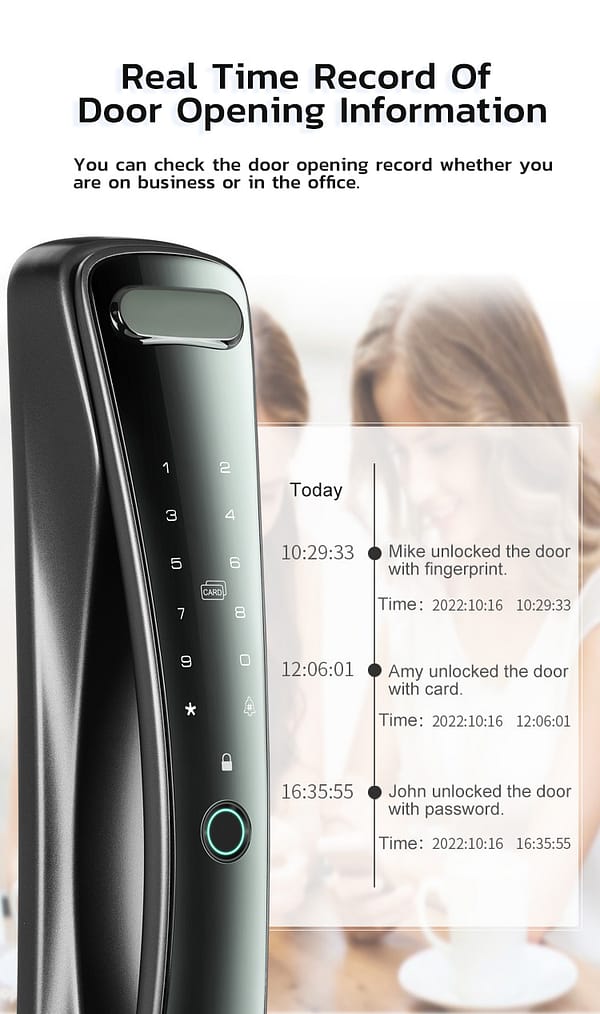 Tuya Smart Door Lock With 3d Facial Recognition Fingerprint Doorbell - Image 10