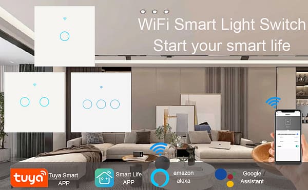 4 Gang Smart Wifi Light Switch Tuya – White - Image 3
