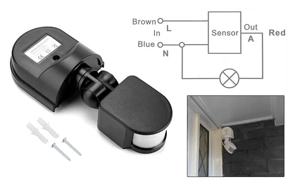 Outdoor and Indoor Motion Sensor – Wall / Ceiling Mount - Black - Image 8