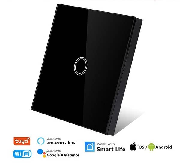 Smart Wifi Wall Switch - 1 Gang - Black