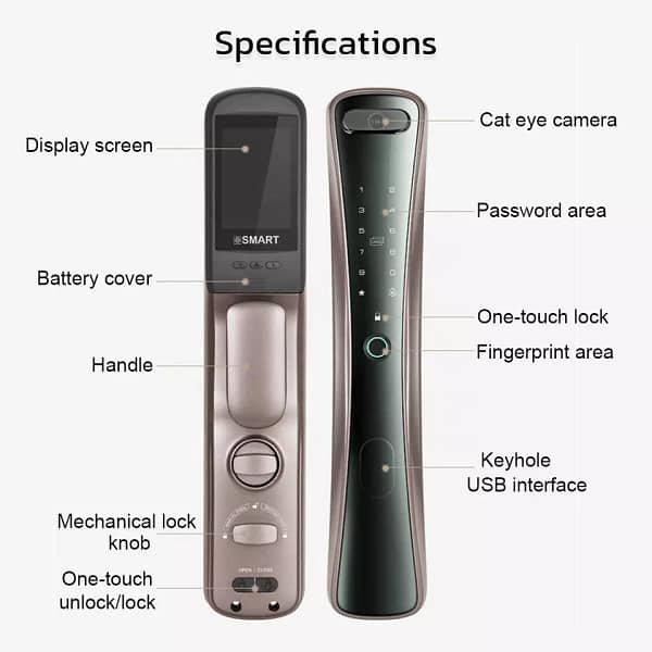 Tuya Smart Door Lock With 3d Facial Recognition Fingerprint Doorbell - Image 2