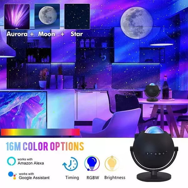 Smart Aurora Moon & Starlight Projector Lamp - Image 3