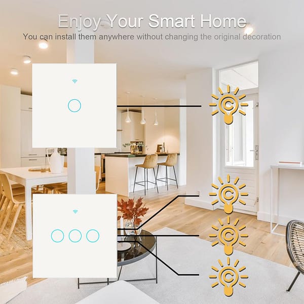 4 Gang Smart Wifi Light Switch Tuya – White - Image 4