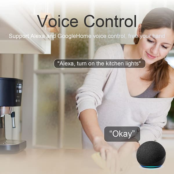 4 Gang Smart Wifi Light Switch Tuya – Black - Image 2