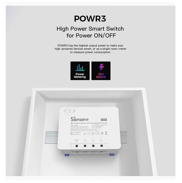 SONOFF POWR3 Smart WiFi Wireless Light Switch