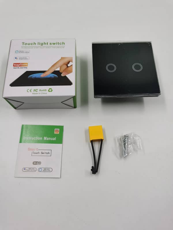 Smart Wifi Wall Switch - 2 Gang - Black - Image 4
