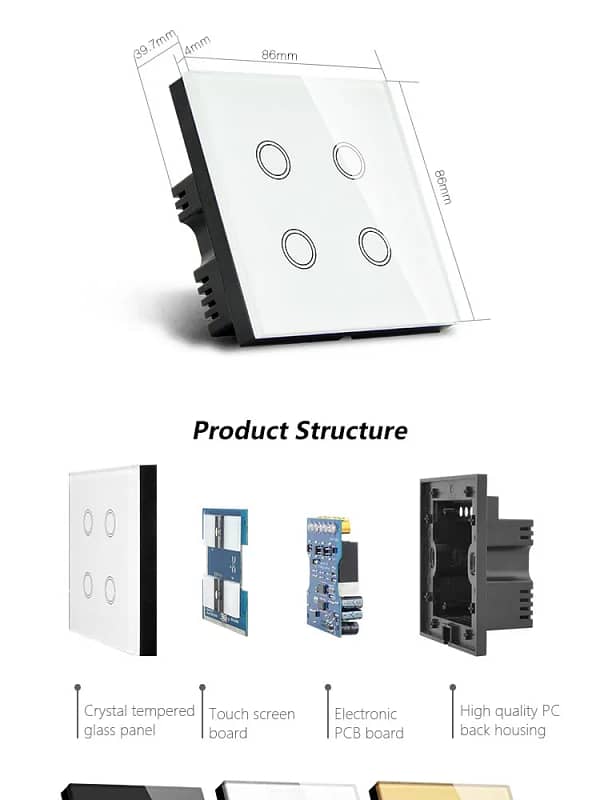 Smart Wifi Wall Switch - 4 Gang - Image 3